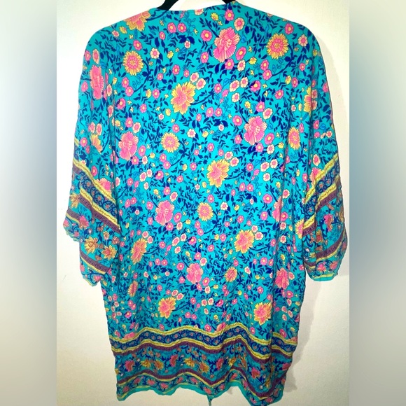 SHEIN Floral 3/4 Length Sleeve Kimono Cardigan - Picture 2 of 6